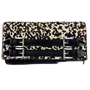 Michael Kors Convertible Clutch/Shoulder Bag Leather Robin Haircalf Spotted